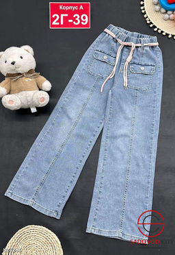 Джинсы для девочки на резинке