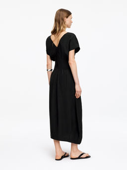 Vestido con escote de pico y cintura plisada - H&m фото 5