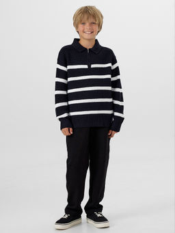 Джемпер для мальчиков черный в полоску - Mark formelle фото 3