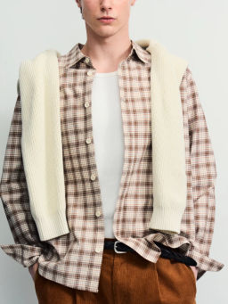 Рубашка в клетку из 100% хлопка / Zarina  фото 6