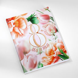 Подарочный набор: ежедневник А6, блок с липким слоем, ручка 8 марта