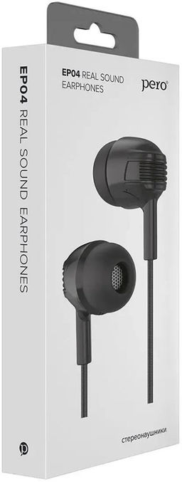Наушники Pero "EP04" (EP04BL) внутриканальные, черные