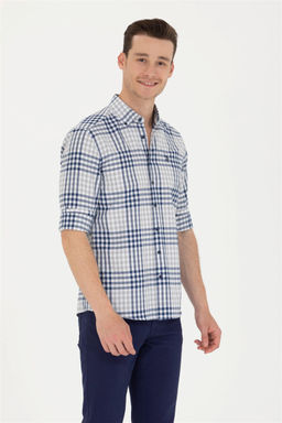 U. S. Polo Assn Мужская темно-синяя рубашка в шотландскую клетку - U.s. polo assn фото 10