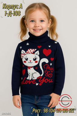 Свитер для девочки с рисунком