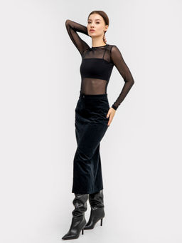 Юбка женская миди в черном цвете черный 152788 - Mark formelle фото 4