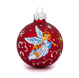 Елочная игрушка шар стеклянная Небесный д6см, ручная художественная роспись, цвета микс, подарочная упаковка (Россия)