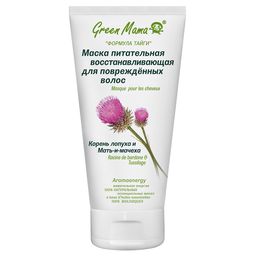 Маска питат-я восст-я д/повреж-х вол. Корень лопуха и мать-и-мачеха 150 мл - Green mama фото 2