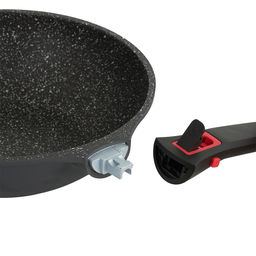 50320 WERNER Сковорода-вок Marseille 28,0х8,0 см из литого алюминия с трехслойным антипригарным мраморным покрытием Pfluon Marble, cо съемной бакелитовой ручкой, для всех видов плит, включая индукционные. Толщина дна: 4,5 мм, толщина стенок: 2,0 мм.  фото 6