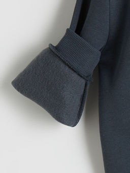 Bisiklet Yaka Bask?l? Erkek ?ocuk Sweatshirt ve E?ofman Alt 2li