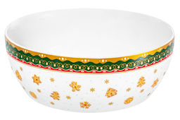Салатник 1,7 л 20*20*7,5 см Новогодняя елка зеленый узор, фарфор NEW BONE CHINA - Elan gallery фото 7