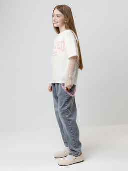 КР 302838/белая лилия к605 фуфайка (футболка) для дев