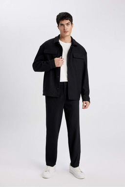 Плиссированная куртка с рубашечным воротником и расслабленным кроем - Defacto фото 5