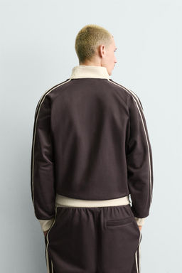 SUDADERA BANDAS CREMALLERA / Granate oscuro - Zara фото 3