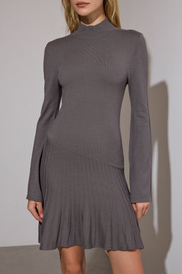 Limited Edition Antrasit Premium Iplik/Ozel Iplik K?sa / Mini Triko Elbise TWOAW26EL00104 - Trendyolmilla фото 7