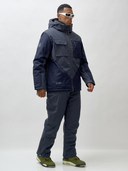 Горнолыжный костюм мужской зимний темно-серого цвета 392TC - Leifensh фото 9