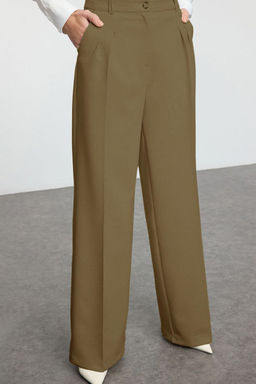 Ac?k Haki Pilili Wide Leg/Genis Paca Pantolon TWOAW25PL00109 Palazzo
