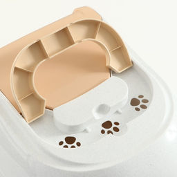 Туалет-домик для кошек закрытый с дверцей 50*38*37 см, бежево-белый - Пижон фото 5