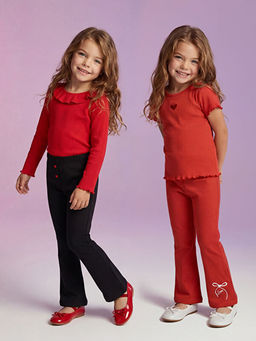 Fiyonklu ?spanyol Pa?a K?z ?ocuk Tayt 2li