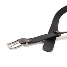 Мужской джинсовый кожаный ремень Arkon Milano ZKM 9050 Коричневый - Sergio valentini фото 3