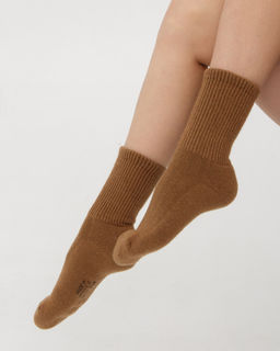 Теплые носки из монгольской шерсти рыжие