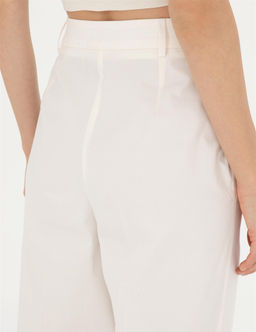 Beyaz Y_ksek Bel Straight Fit Pantolon