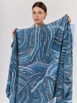 Большой, мягкий, тонкий и очень нежный двусторонний палантин с рисунком - Tantino фото 8