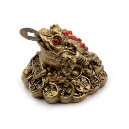 Фигурка Фен Шуй Жаба под бронзу стразы Оберег на процветание 4,5см-4,5см