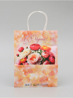 Цена за 2 шт. Пакет подарочный крафт С 8 Марта! 21?11?27 См