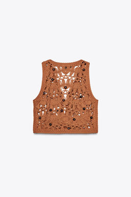BEADED KNIT VEST - Zara фото 6