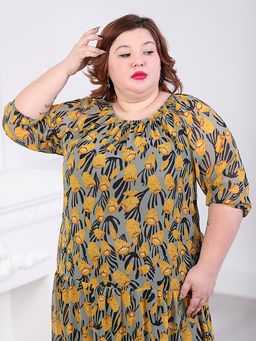 Платье с заниженной талией больших размеров - Almond фото 7