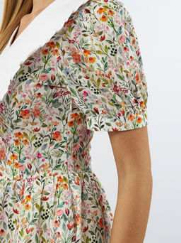 Платьеиз хлопка с большим контрастным воротником OD-935-2