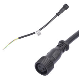 UCX-LL2/L52-10M 220V BLACK Провод 25 см для подключения в линию прожекторов линейных 220V серии L52, L53. Разъем "мама". TM Uniel