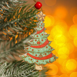 Елочная игрушка деревянная Ёлка, 0.5?5.5?8 см