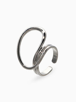 Кольцо металл "Спираль", цвет серебро, безразмерное