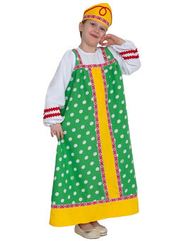 Костюм Русский народный для девочки Аленушка в зеленом р-р. 122