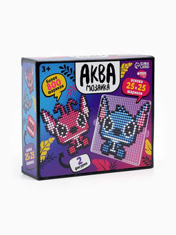 Аквамозаика «Стич с подружкой», более 800 шариков, 2 фигурки