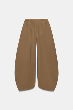 PANTAL?N BALLOON HEAVY COTTON / Caramelo - Zara фото 4
