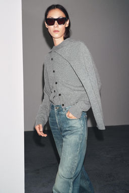 CASHMERE AND WOOL BASIC CARDIGAN - Zara фото 33