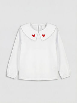 Kalp Nak??l? K?z ?ocuk Penye Ti??rt