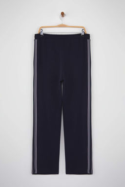 Lacivert Straight Kesim Seritli Yaz? Nak?sl? Kal?n Esofman Alt? TMNAW26EA00001 - Trendyolmilla фото 3