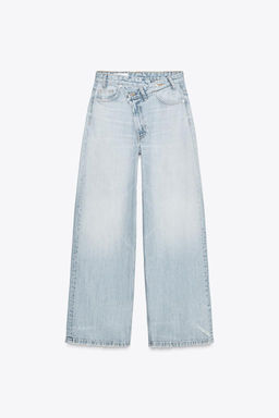 HIGH-WAIST WIDE-LEG TRF JEANS - Zara фото 9