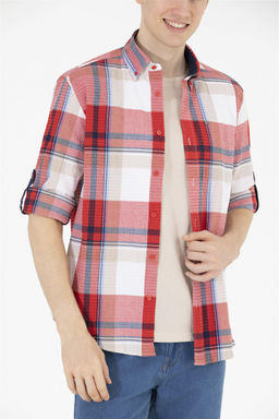 U. S. Polo Assn Мужская красная рубашка в шотландскую клетку - U.s. polo assn фото 13