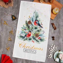 Полотенце Этель Сhristmas bells 40x73 см, 100%хл, саржа 190 г/м2