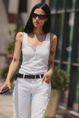 TOP BOTONES CON LINO / Blanco - Zara фото 3