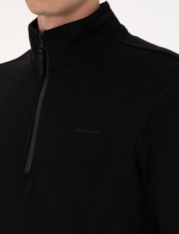 Siyah 3 _plik Regular Fit Fermuarl_ Dik Yaka Basic Sweatshirt - Pierre cardin фото 7