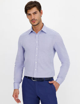 A__k Mavi Slim Fit Uzun Kollu G_mlek