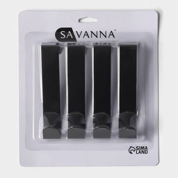 Крючки надверные SAVANNA Black Loft, 4 шт., металл, 3×12×2.2 см, чёрные