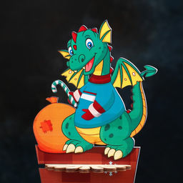 Салфетница деревянная Доляна Дракоша с леденцом, символ года 2024, 221010 см  фото 3