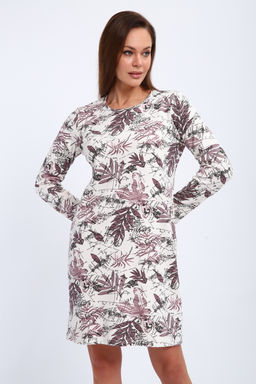 Ночная сорочка из интерлока длинный рукав Соня кофе