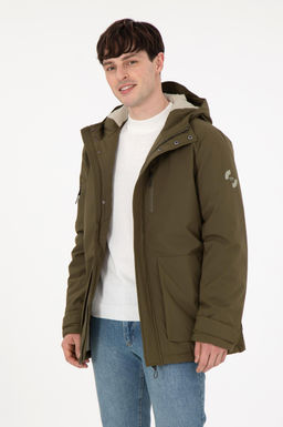 Мужское пальто цвета хаки Неожиданная скидка в корзине